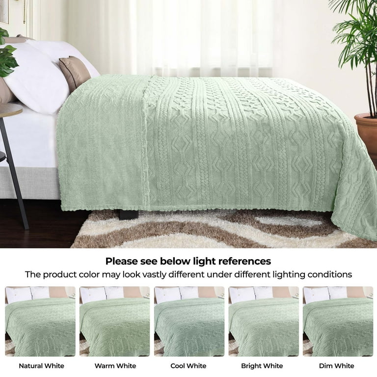 Superior Arctic Fleece Boho Knit Jacquard Blanket, Throw