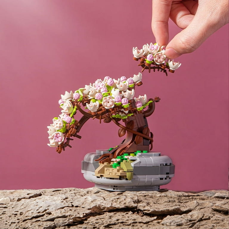 Yushinv Cherry Blossom Tree Building Set 3220 Pcs, Original  Music(Symphony),Pink Bonsai Building Set 