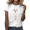 White-2, variant on Women's Autism Awareness Colorful Floral Heart Puzzle Inspirational Graphic Short Sleeve Crew Neck T-Shirt