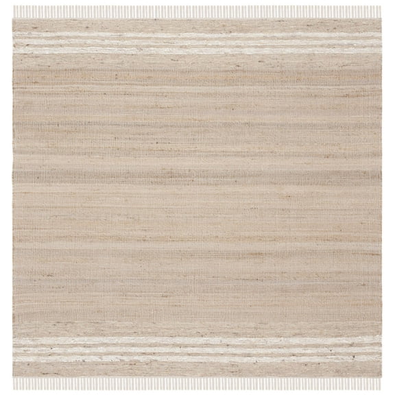 SAFAVIEH Natura Constantine Striped Area Rug, Natural/Ivory, 6' x 6' Square