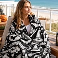 thumbnail image 5 of 60 x 40 Inch Halloween DIY Coloring Blanket, Gothic Witch Hat Pumpkin Bat Washable Fleece Throw, Creative Art Craft Velvet Apparel Ornament for Porch Home Party Display, 5 of 8