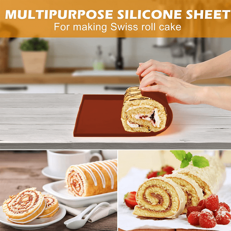 Roll Tin Swiss Roll Silicone Mat Flexible Silicone Round Cake Pan