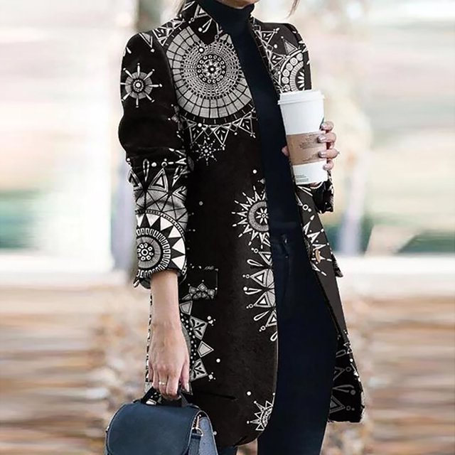 Puntoco Mujer Elegante Prendas De Vestir Exteriores Casual Solapa Cuello Tweed Abrigo Suelto Chaquetas Puntoco Puntoco-1745