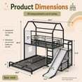 thumbnail image 2 of DTTRA Twin over Full Playhouse Metal Bunk Bed with Slide, Ladder, LED Light & Storage Cabinet, Black, 2 of 9