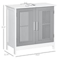 thumbnail image 6 of Modern Under Sink Cabinet, 2-Door Bathroom Storage & Vanity, Adjustable Shelves, Gray & White, 6 of 8