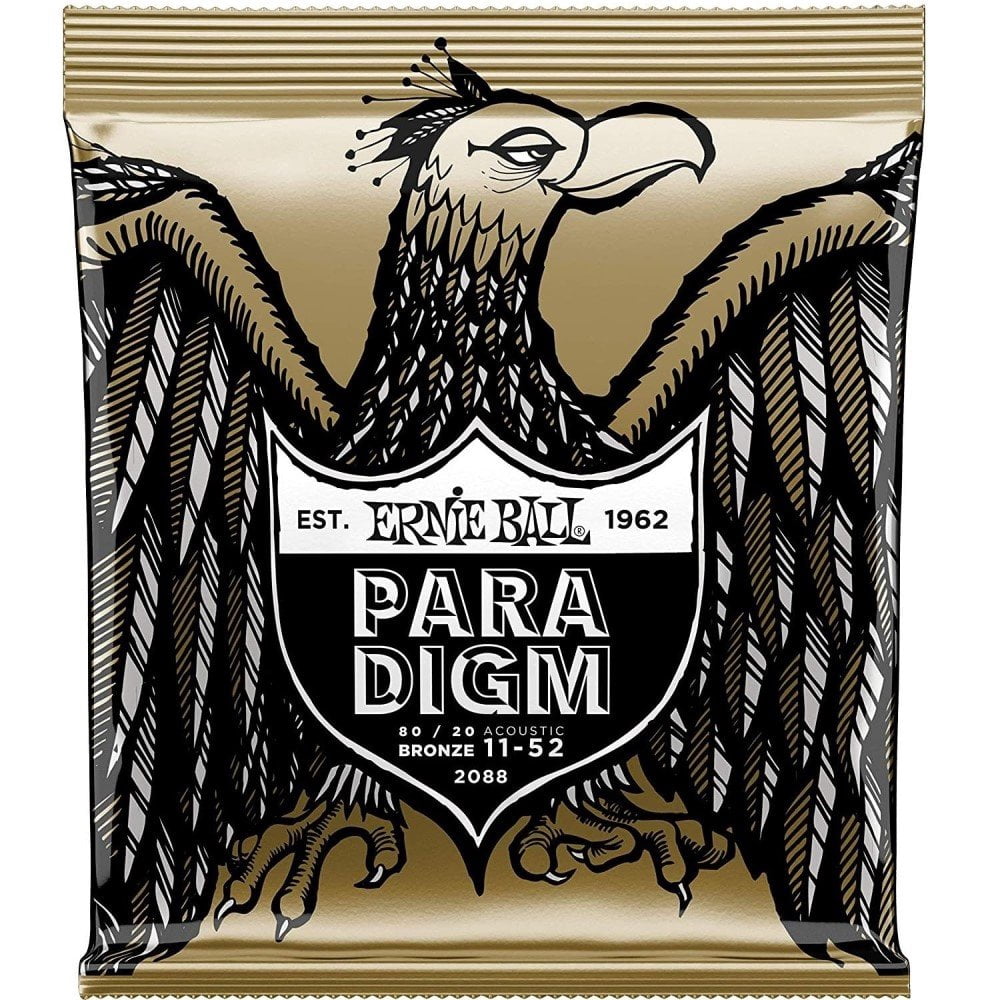 Ernie Ball Acoustic Guitar Strings 2088 Paradigm 80/20 Bronze Light 11-52 3pk