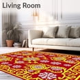thumbnail image 2 of ODIKA 5' x 7' Machine Washable Non-Slip Area Rug, Baroque Snowflake High Traffic Rug, Red, 616827, 2 of 7