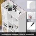 thumbnail image 3 of Librero Organizador de 8 Cubos Estante Minimalista de Madera para Libros y Organizar Mueble 120 * 30 * 60cm de Grande Librería de Pared con Estantería para Sala Oficina Dormitorio, 3 of 7