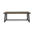 thumbnail image 4 of GDF Studio Chilian Outdoor Acacia Wood Rectangular 3 Piece Picnic Set, Gray and Rustic Metal, 4 of 13