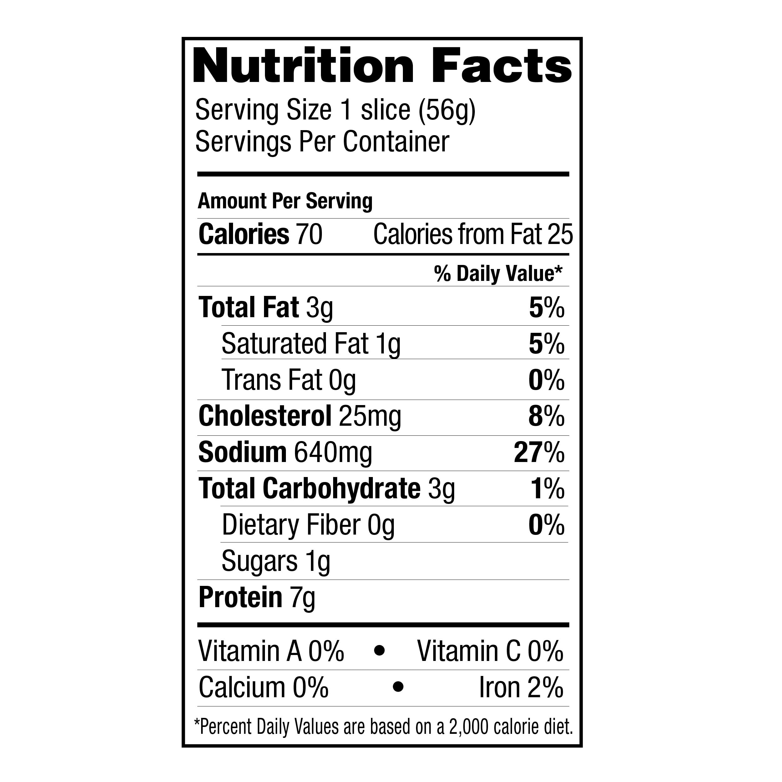 FUD Original Deli Sliced Cooked Ham -12.34lbs. Serving Size 1 Slice (56g)