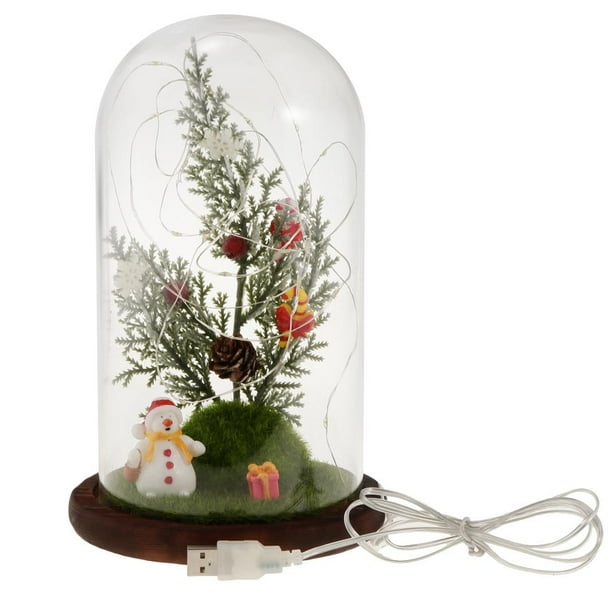 Mini árbol de Navidad de cristal con forma de campana, centro de mesa segundo