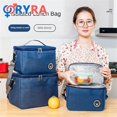 thumbnail image 2 of Insulation Bags Keep Cold Not Afraid Of Dirt 4 Colors Cationic Oxford Cloth Flexible Detachable Keep Fresh High Capacity 3 Sizes Medium Navy Blue, 2 of 6