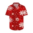 thumbnail image 4 of cllios Christmas Vacation Hawaiian Shirts for Men,Mens Casual Button Down Short Sleeve Hawaiian Shirt Christmas Snowflakes Printed Holiday Party Aloha Shirts, 4 of 5