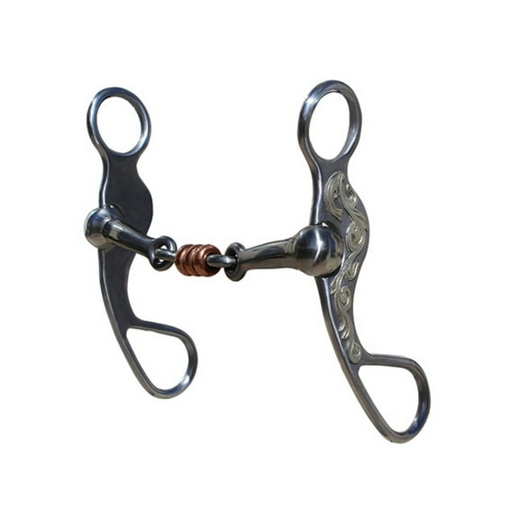 5" Professional Choice Bob Avila Santa Rosa Shank Dog Bone Roller Horse Bit