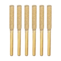 6 Packs Diamond Chainsaw Sharpener Bits 5/32" 4mm Cylinder Head, Titanium Plated Electric Chain Saw Grinder