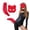 A114 Red 面具7.5x6.7",钥匙扣11.8+3.9"!, variant on Home Decor Halloween Fox Mask and Tail Set, Plush Animal Half Face Mask with Tail for Party and Dance, Red
