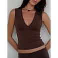 thumbnail image 6 of EMMIOL Women's Deep V-Neck Crop Tank Top Stretchy Sleeveless Going Out Top Fall Y2K Style, 6 of 6