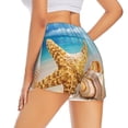 thumbnail image 3 of Disketp Beach Starfish Shell Print Women's Shorts Workout Shorts for Athletic Gym Running Shorts with Phone Pockets Medium, 3 of 8