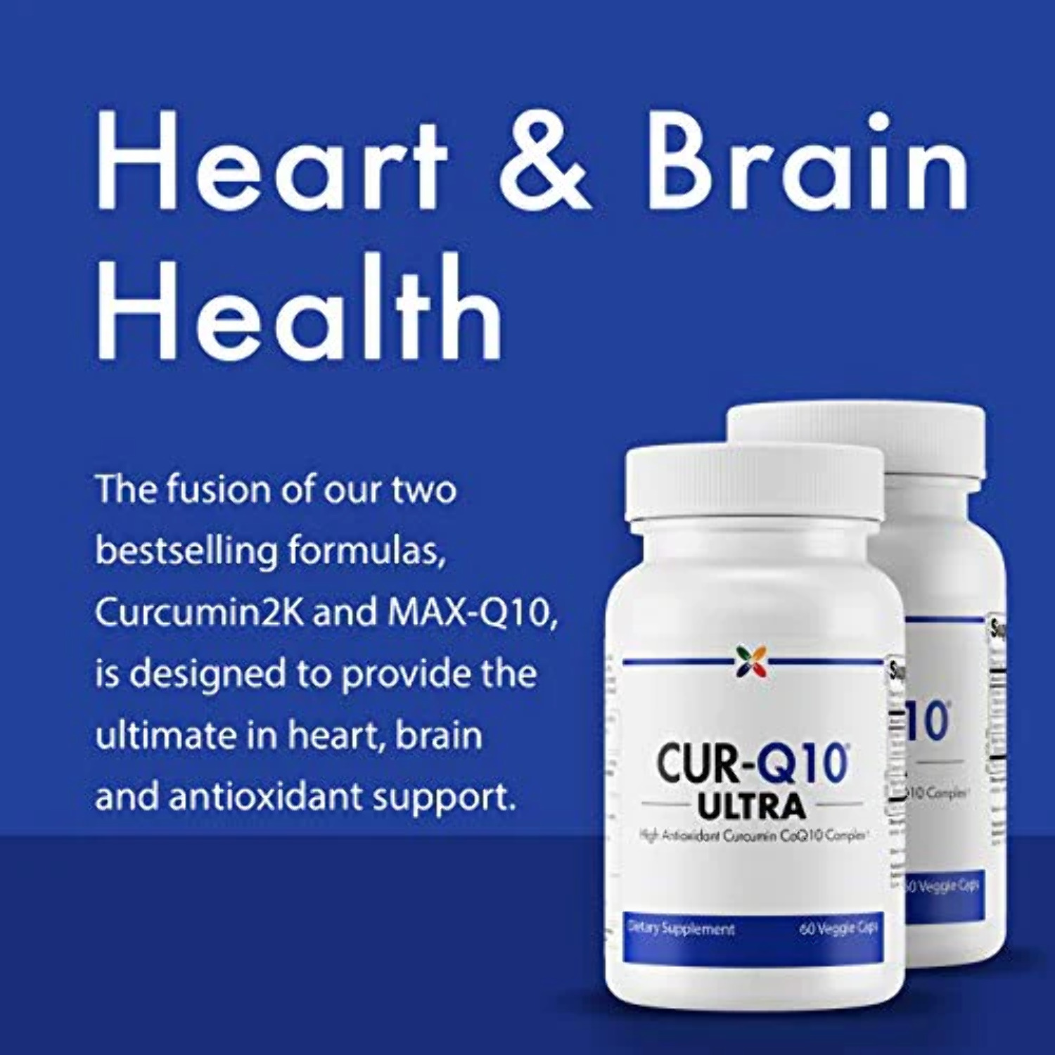 Stop Aging Now CUR-Q10 Ultra Curcumin CoQ10 Complex Veggie Capsules - image 2 of 7