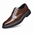 thumbnail image 5 of kkdom Men Dress Shoes Oxford Shoes Classic Lace up Formal Dress Oxfords Shoes Brown Size 7, 5 of 6