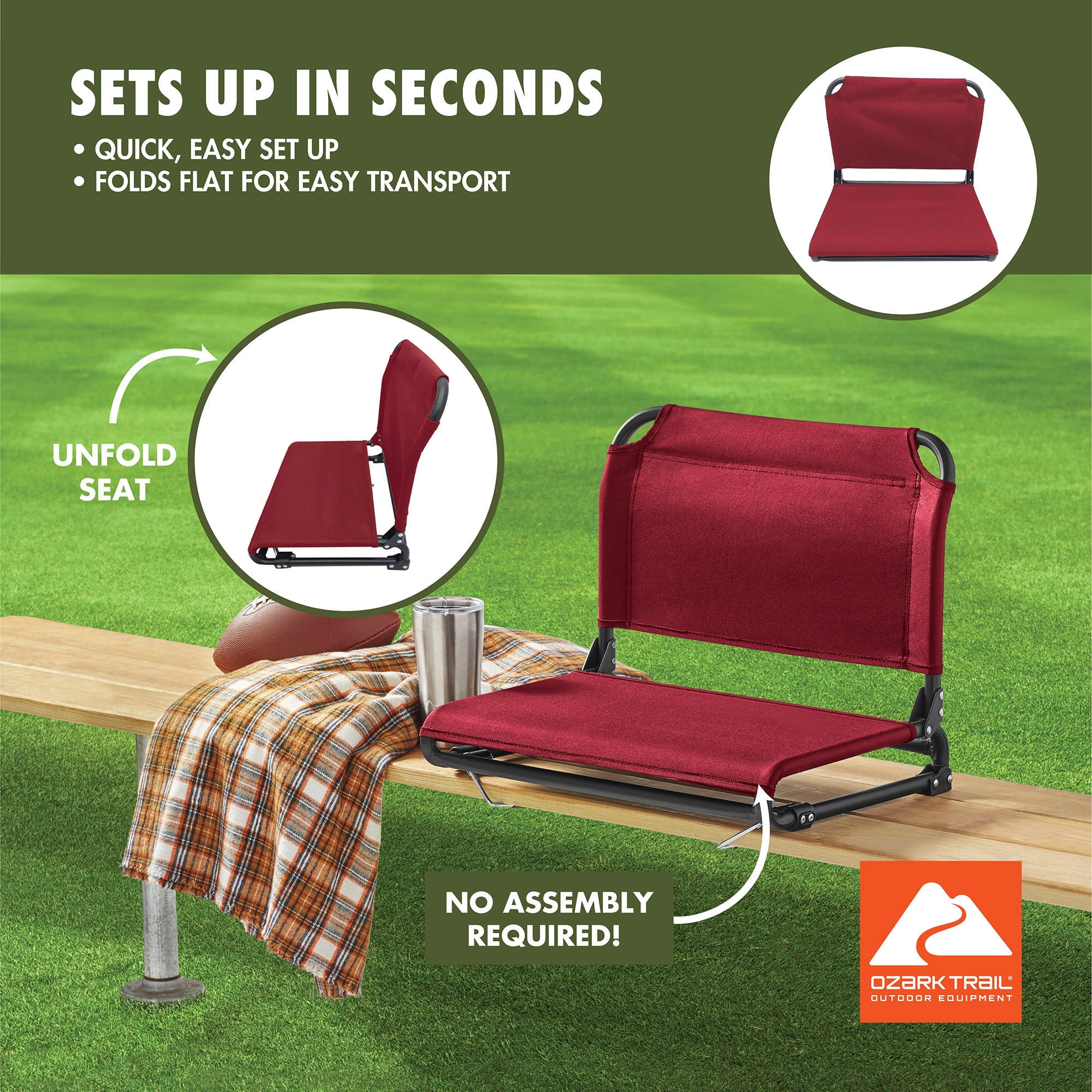 Ozark Trail Stadium Seat Red Mark
