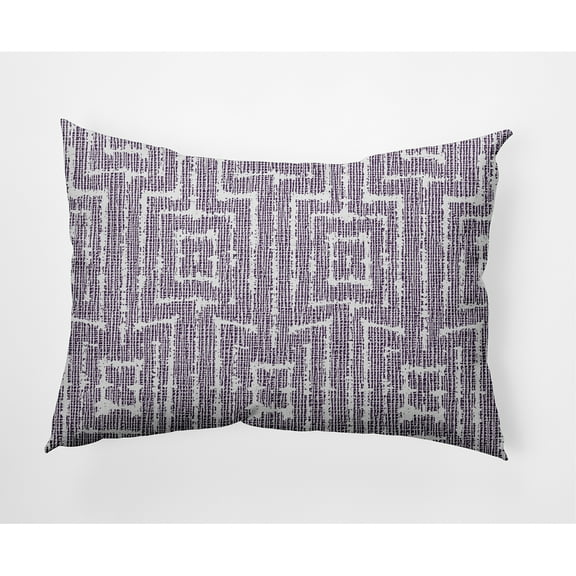 Simply Daisy, 14" x 20" Woven Tiki Purple Abstract Decorative Outdoor Pillow