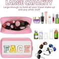 thumbnail image 4 of AOMRCOL Clear Patch Makeup Bag Face Pouch,Personalized Chenille Letter Cosmetic Pouch for Travel,Nylon Waterproof Organizer Travel Essentials Zipper Toiletry Bags for Women Girls (Pink), 4 of 7
