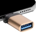 thumbnail image 3 of Adaptador USB3.0 hembra a tipo C Convertidor de carga de datos OTG Stretch Head sin cadena (dorado), 3 of 8