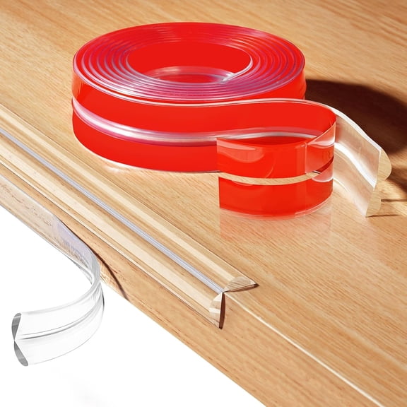 Clear Edge Corner Protector Baby Proofing, Soft Furniture Corner Guard with Strong Adhesive, Edge Protector for Table Fireplace Cabinet, Baby Safety Protection (16.4ft L)