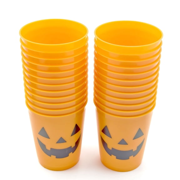 Donemore Halloween Plastic Disposable Cups 12 Oz, Spooky Party Drinking Cups for Beverage, Printed Party Cup for Bar Home, Party Tumbler Cup for Halloween Festival