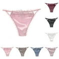 thumbnail image 3 of Women Sexy Shiny Satin Lace Knickers Thongs Panties Ladies Seamless Underwear, 3 of 8