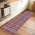 thumbnail image 3 of Orange Blue Runner Rug 2x6 FT,Non Slip Hallway Rugs,British Style Buffalo Plaid Lattice Washable Soft Floor Carpet Non-Shedding Throw Runner Carpet Long Rug for Entryway Kitchen Bedside Sliding Door, 3 of 8