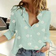 thumbnail image 2 of Jxximdong Button-up Shirts for Women Womens Blouse Casual Long Sleeve V Neck Shirts Tops Button Down Basic Loose Tunic T Shirts Spring Tops, 2 of 5