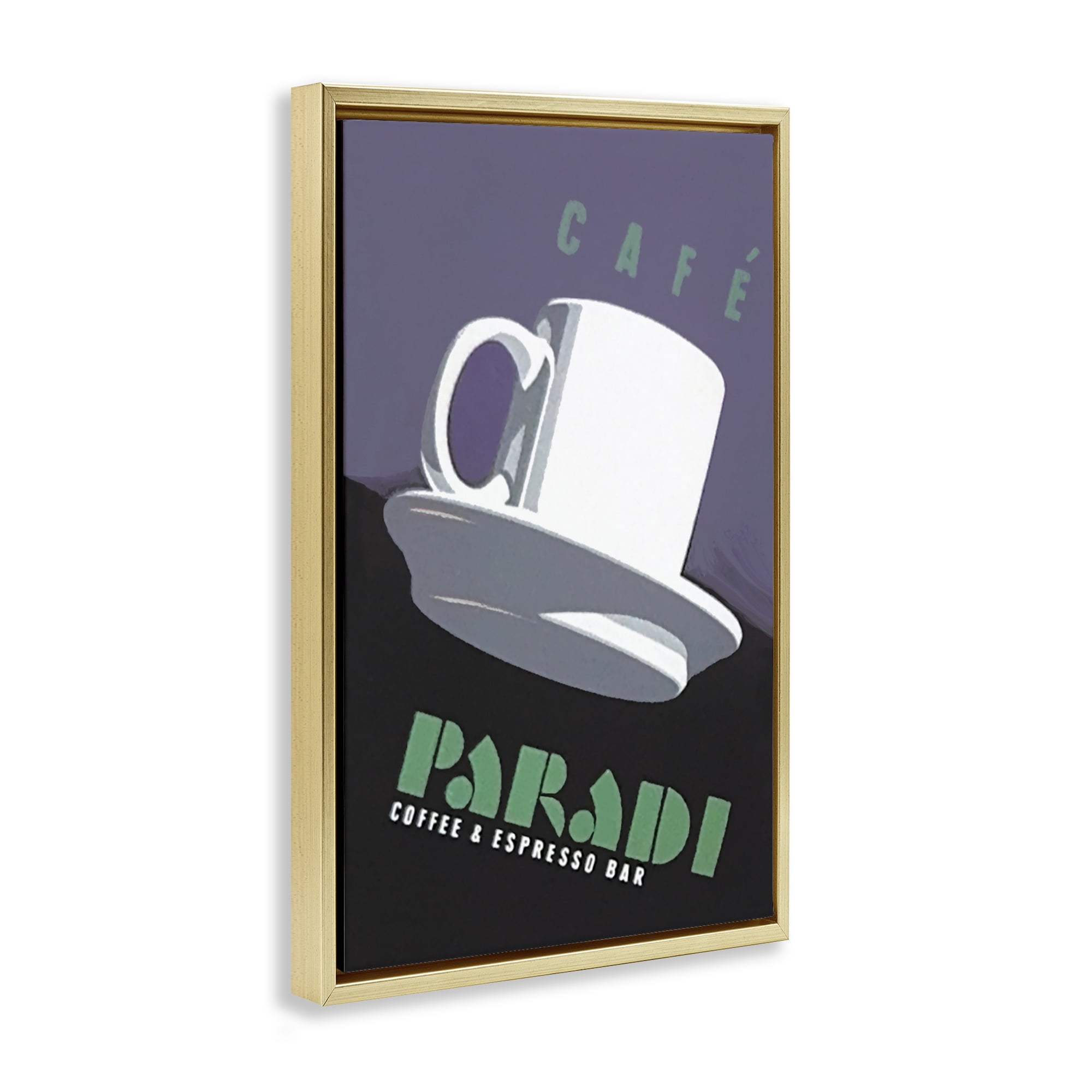 Stupell Industries Paradi Coffee & Espresso Gold Framed Floater Canvas Wall Art, design by Jadei Graphics