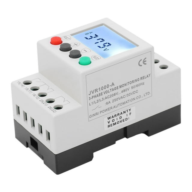 Protector de secuencia de fase de voltaje trifásico de 3 cables, protector de sobretensión y subtensión, relé de monitoreo, CA 208-480 V