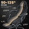 thumbnail image 4 of JONPONY Big and Tall Gaming Chair with Bluetooth Speakers, Ergonomic Computer Chair with Footrest and Lumbar Support, Adjustable Height Reclining Seat with Linkage Armrests for Adults,Black, 4 of 10