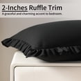 thumbnail image 2 of Lorviah Ruffled Body Pillowcase, Ultra Soft & Breathable 20"x54" Ruffled Body Pillow Cover with Envelope Closure, Black, 2 of 5