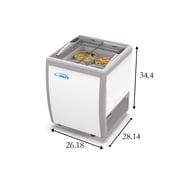 26 in. 4 Tub Ice Cream Dipping Cabinet Display Freezer with Sliding Glass Door, 6 cu. ft. KM-ICD-26SD.