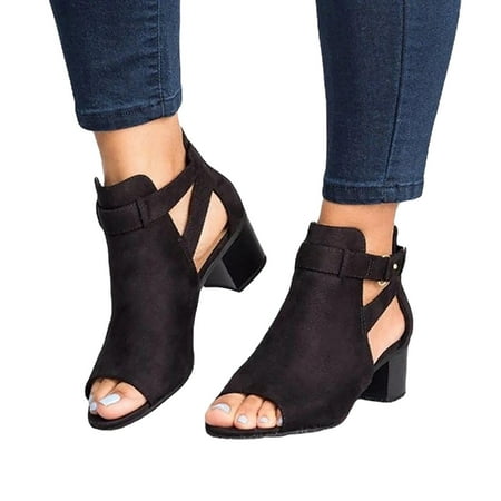 

ZHELIYO Women s sandals Spring And Summer New Surplus High Heel Sandals For Women Border Large Size Hollow Out Women s Shoes In Europe And America Back Zipper Women s Sandals Black 8