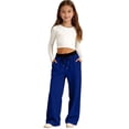 thumbnail image 3 of Grblisyd Girls Oversized Wide Leg Sweatpants Kids Baggy Trousers Drawstring Waist Straight Leg Track Pants, 3 of 6