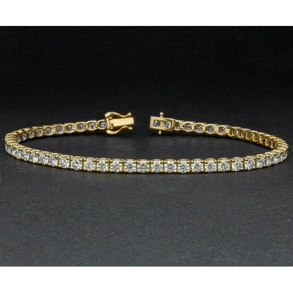 5Ct Round Cut Lab-Created Diamond Women's Tennis Bracelet 14K Yellow Gold Plated