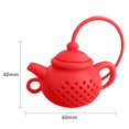 thumbnail image 1 of Infusor de colador de bolsa de té en forma de tetera Difusor de filtro de hoja de silicona (rojo) Sywqhk Libre de BPA, 1 of 5