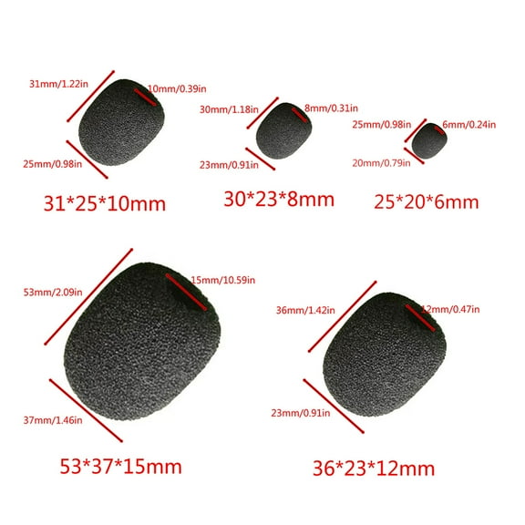 COOLHOOD 10pcs Replacement Gooseneck Sponge Foam Microphone Windscreen