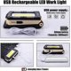 thumbnail image 2 of Rechargeable Work Light, Portable Led Camping Light, 180 Adjustable Construction Site Work Light, Usb Port, Ipx4 Magnetic Base, For Cars, Fishing, Lig, 2 of 5