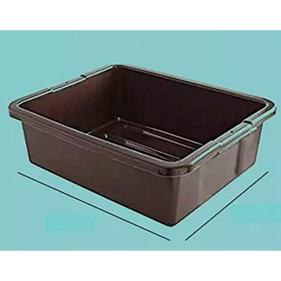 6 Pack - 20" x 15" x 7" NSF Brown Restaurant Bar Plastic Stackable Bus Tub, Dish Bus Box