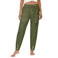 thumbnail image 5 of iHPH7 Women's Linen Pants Lounge Pants Women Gauze Pants Linen Cotton 2026 Summer Boho Beach Pants Palazzo Pants Boho Pants 7/8 Travel Pants (S-5XL), 5 of 8