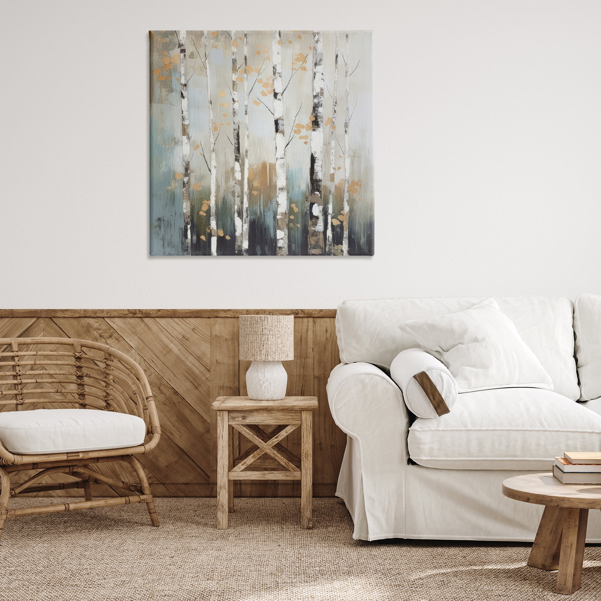 Stupell Industries Autumn Birch Impressions Landscape & Nature Painting Wrapped Canvas Art Print Wall Art, 36 x 36