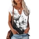 thumbnail image 1 of ICHUANYI Clearance Women Summer V-neck Floral Print T- Button Comfortable Female Blouses Tops(Black, XL) ICHUANYI WER2023081116410, 1 of 5