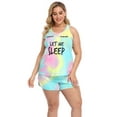 thumbnail image 2 of HDE Women's Plus Pajama Set Sleepwear PJ Short Sets Sleep Tie-Dye 1X, 2 of 5