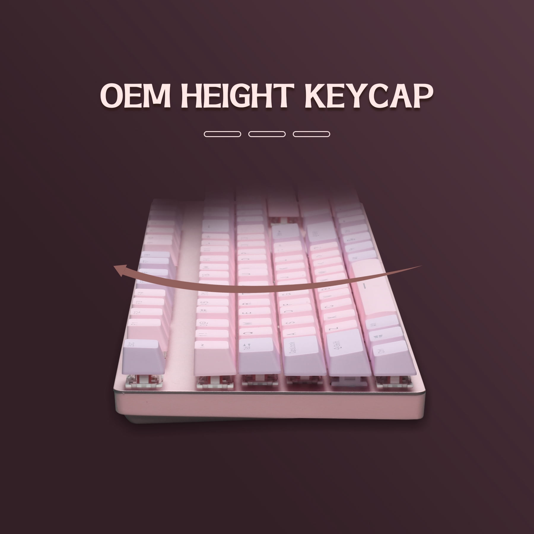 Hyssop PBT Keycaps Doubleshot Backlit Keyset OEM Profile Cherry MX for 61 87 104 108 MX Switches Mechanical Keyboard